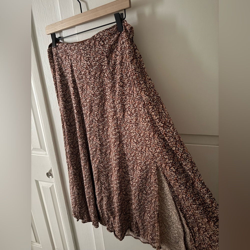 Floral Pink Madewell Midi Skirt